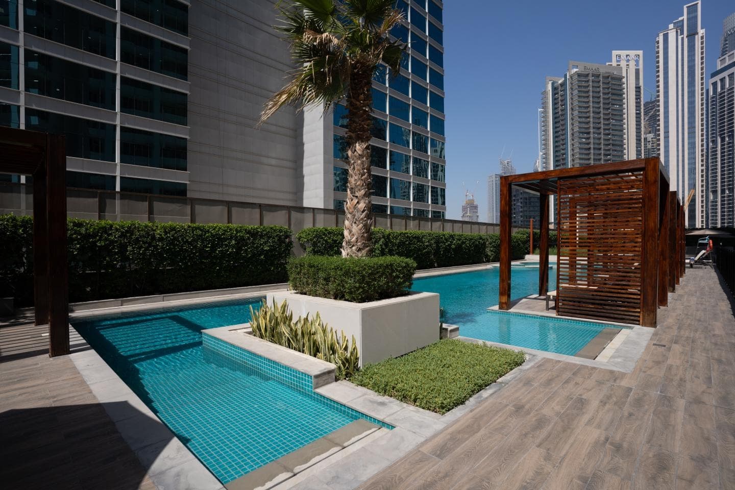 Outdoor pool & cabanas